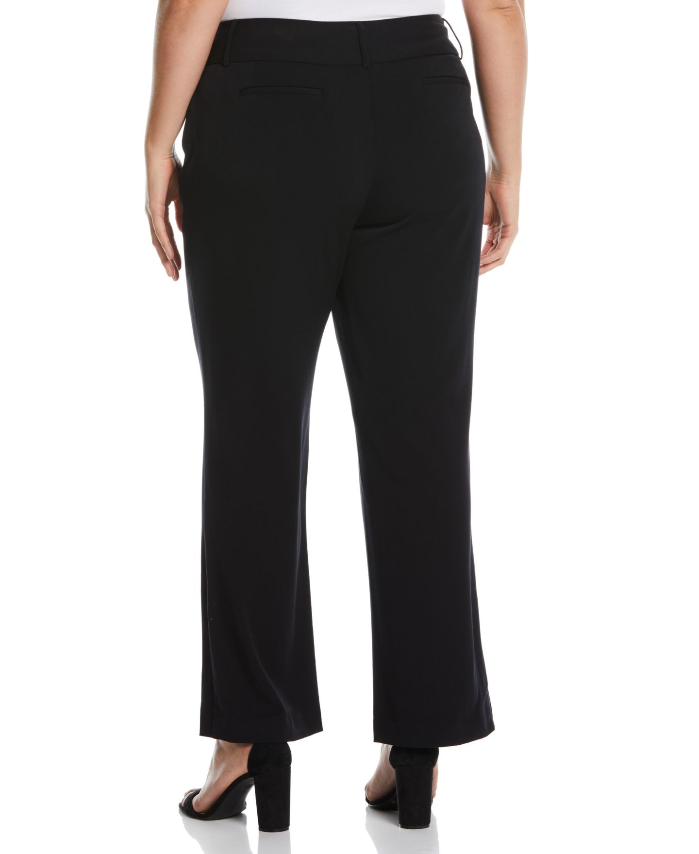 Женские брюки Rafaella Plus Size Curvy Fit Short Length Bootcut Pant, цвет: Чёрный — фото 2