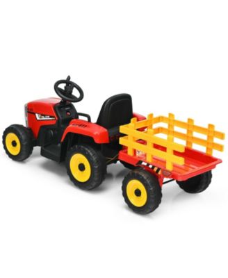 12V Ride on Tractor with 3-Gear-Shift Ground Loader for Kids 3+ Years Old