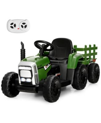 12V Ride on Tractor with 3-Gear-Shift Ground Loader for Kids 3+ Years Old