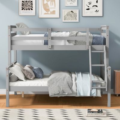 Streamdale Twin/Full Bunk Bed with Guardrail, Gray