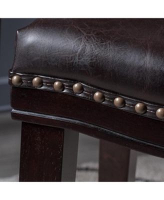 Saddle Counter Stool with Nailhead Trim (Set of 2)