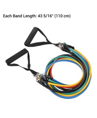 5 Tubes Resistance Bands Set Exercise Workout Stackable 100Lbs Ankle Strap Home