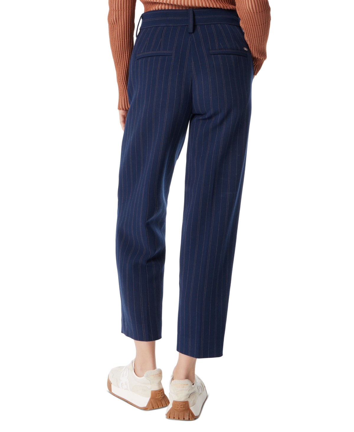 SAM EDELMAN WOMEN'S PINSTRIPE SLIM-FIT TROUSERS 