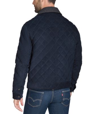 Men's Collared Quilted Button-Front Jacket 