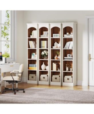 70.9-Inch Tall Narrow Bookcase, 5-Tier Cube Bookshelf with Storage, Modern Slim Corner Display Shelves for Home Office, Living Room