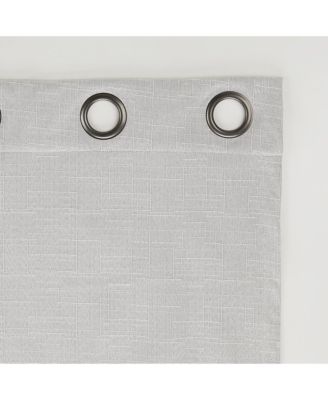 Cayden Grid Texture Draft Shield Fleece Insulated 100% Blackout Grommet Curtain Panel
