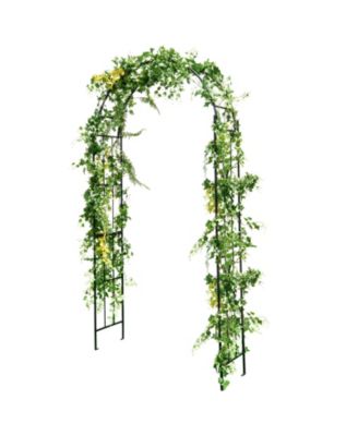 7.5 Feet Metal Garden Arch for Climbing Plants and Outdoor Garden Decor-Black