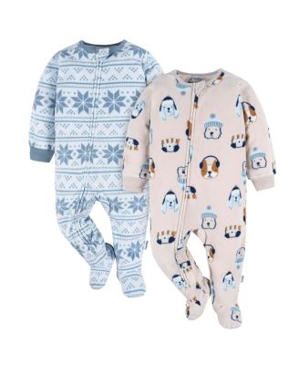 Toddler Boys Footed Blanket Sleepers, 2-Pack