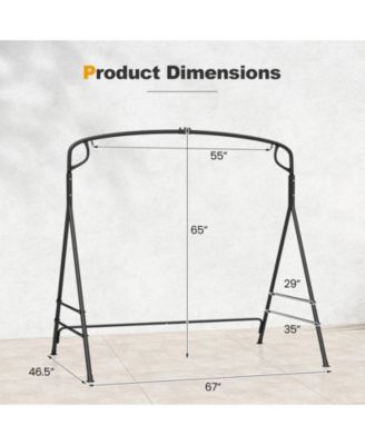Outdoor Metal Swing Frame with Extra Side Bars-Black