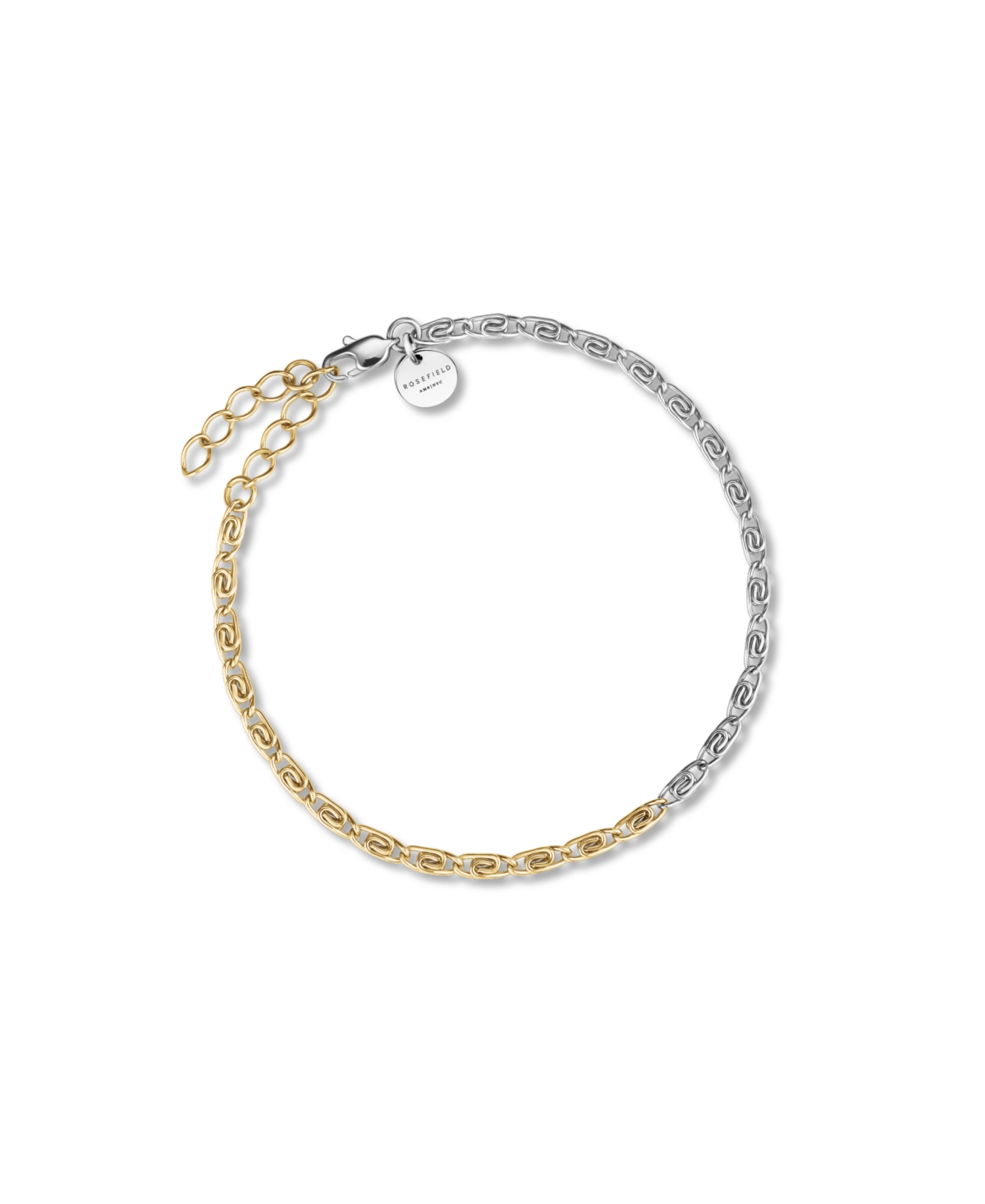 Two Tone Swirl Bracelet In 14K Yellow Gold And Rhodium Plated Stainless Steel - Gold