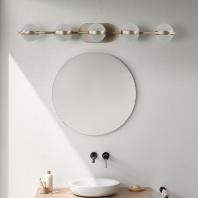 Modern Minimalist LED Vanity Light with Frosted Glass Shades