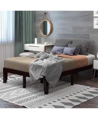 14'' Full Size Wooden Platform Bed Frame w/ Strong Slat Support Espresso
