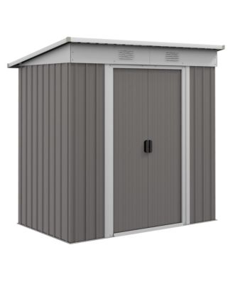 8' x 4' Metal Outdoor Garden Storage Shed w/ Vents,