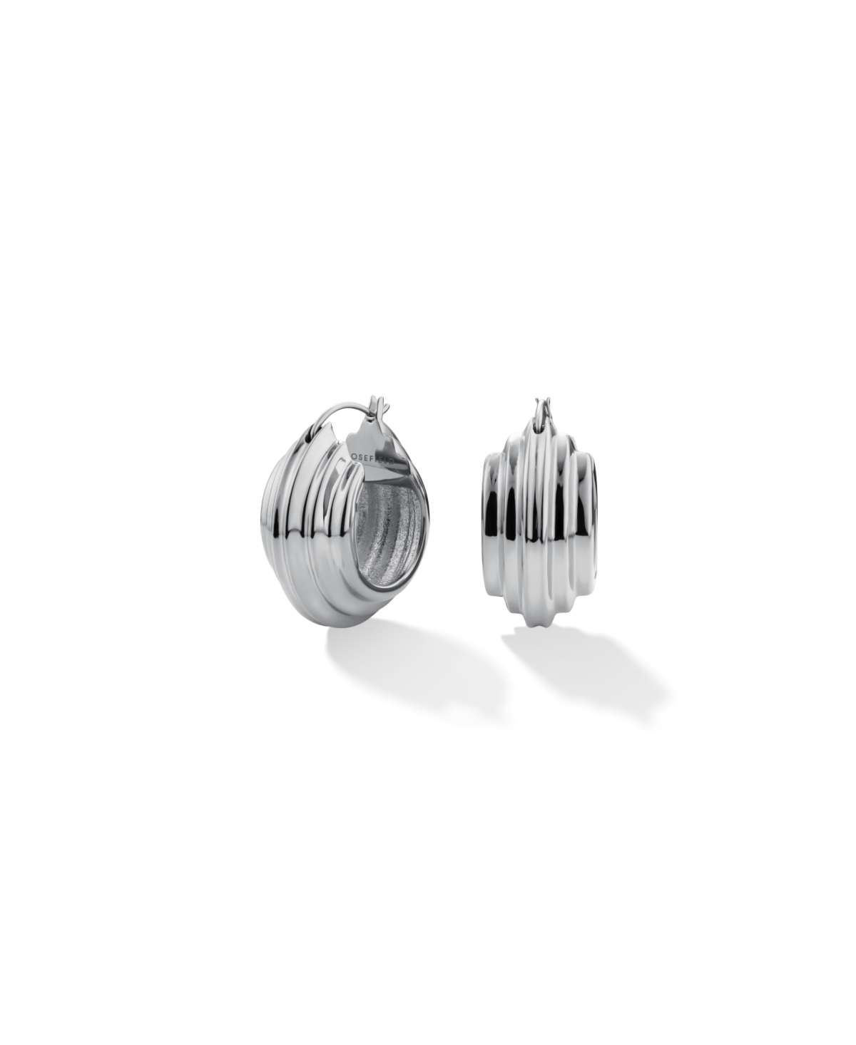 Chunky Hoops In Rhodium Plated Stainless Steel - Silver