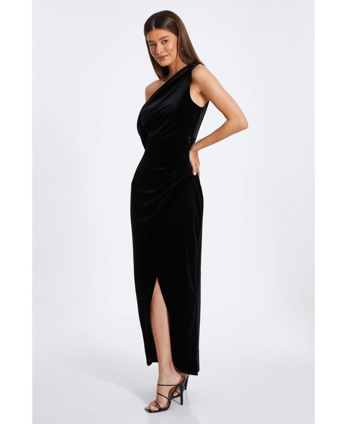 Quiz Women's Velvet Asymmetric Maxi Dress