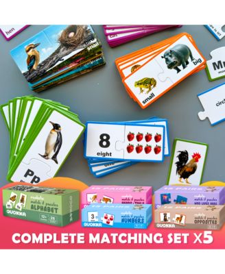 5X MEGASET Matching Puzzles for Toddlers 3-5 - Numbers, Animals, Opposites