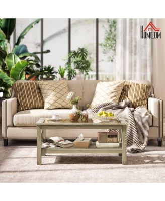 Table with Wood Frame for Living Room