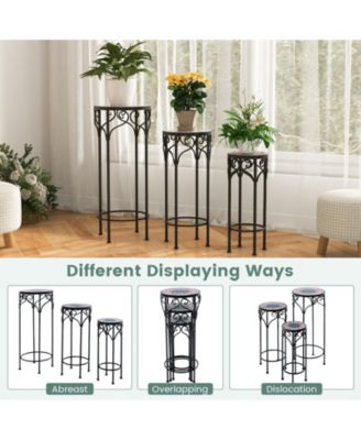 Decorative Flower Display Holder with Ceramic Top for Patio