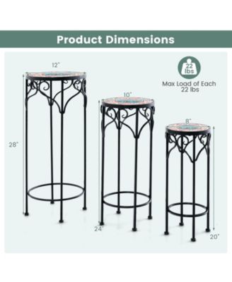 Decorative Flower Display Holder with Ceramic Top for Patio