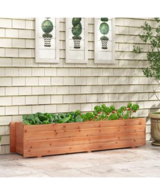 Fir Wood Planter Box with 2 Drainage Holes and 3 Bottom Crossbars