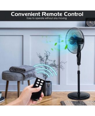 16 Inches Adjustable Height Fan with Quiet Oscillating Stand for Home and Office
