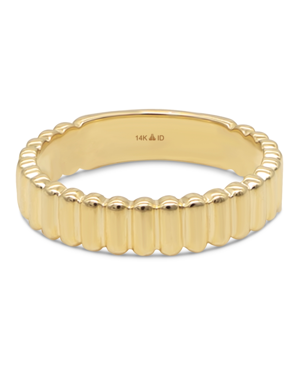 Ribbed Band Ring in 14K Gold, Size 7, approx. 2.7 grams - Gold