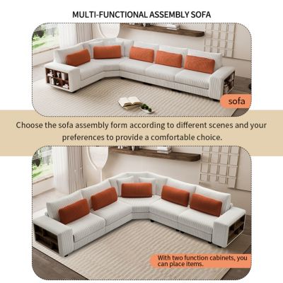 Streamdale Modular L-Sofa with Armrest Locker
