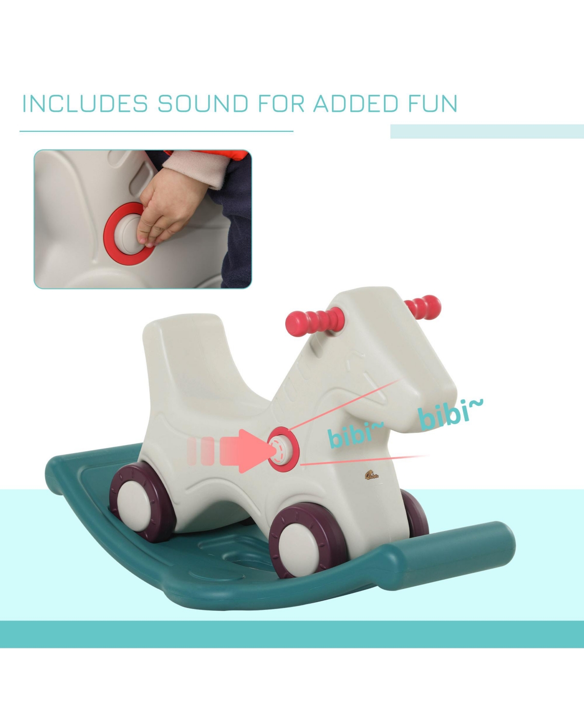 Streamdale Furniture 2-in-1 Rocking Horse and Sliding Car