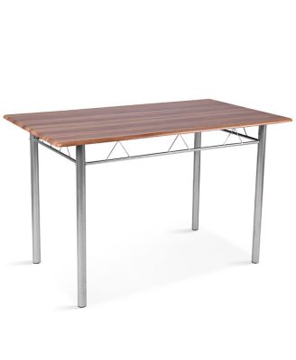 5 Pieces Wood Metal Dining Table Set with 4 Chairs