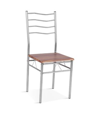 5 Pieces Wood Metal Dining Table Set with 4 Chairs