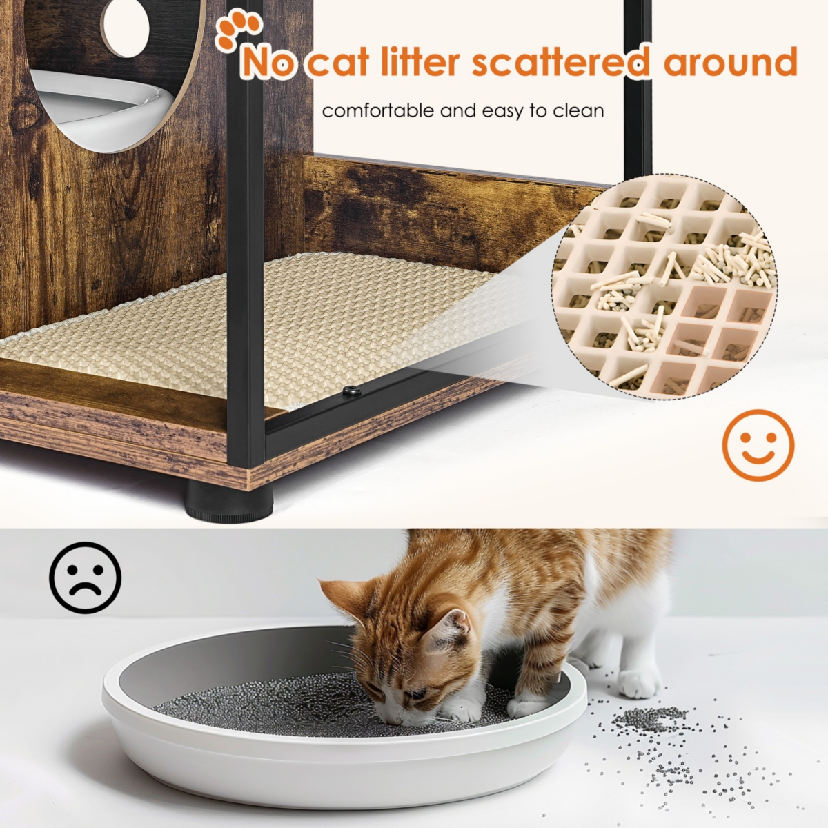 Streamdale Rustic Brown Cat Litter Cabinet