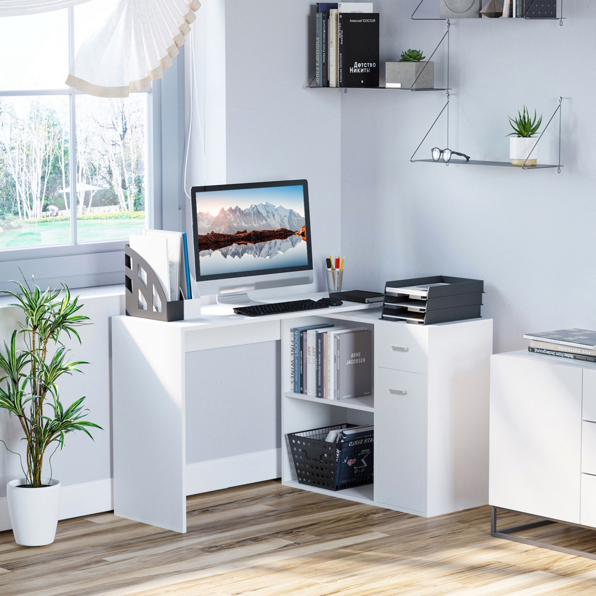 Streamdale Furniture Corner Computer Desk with Shelves & Storage