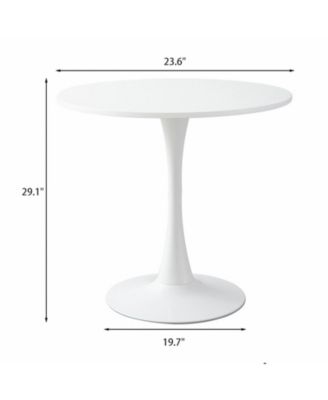 Modern MDF Top & Steel Base White Round Table