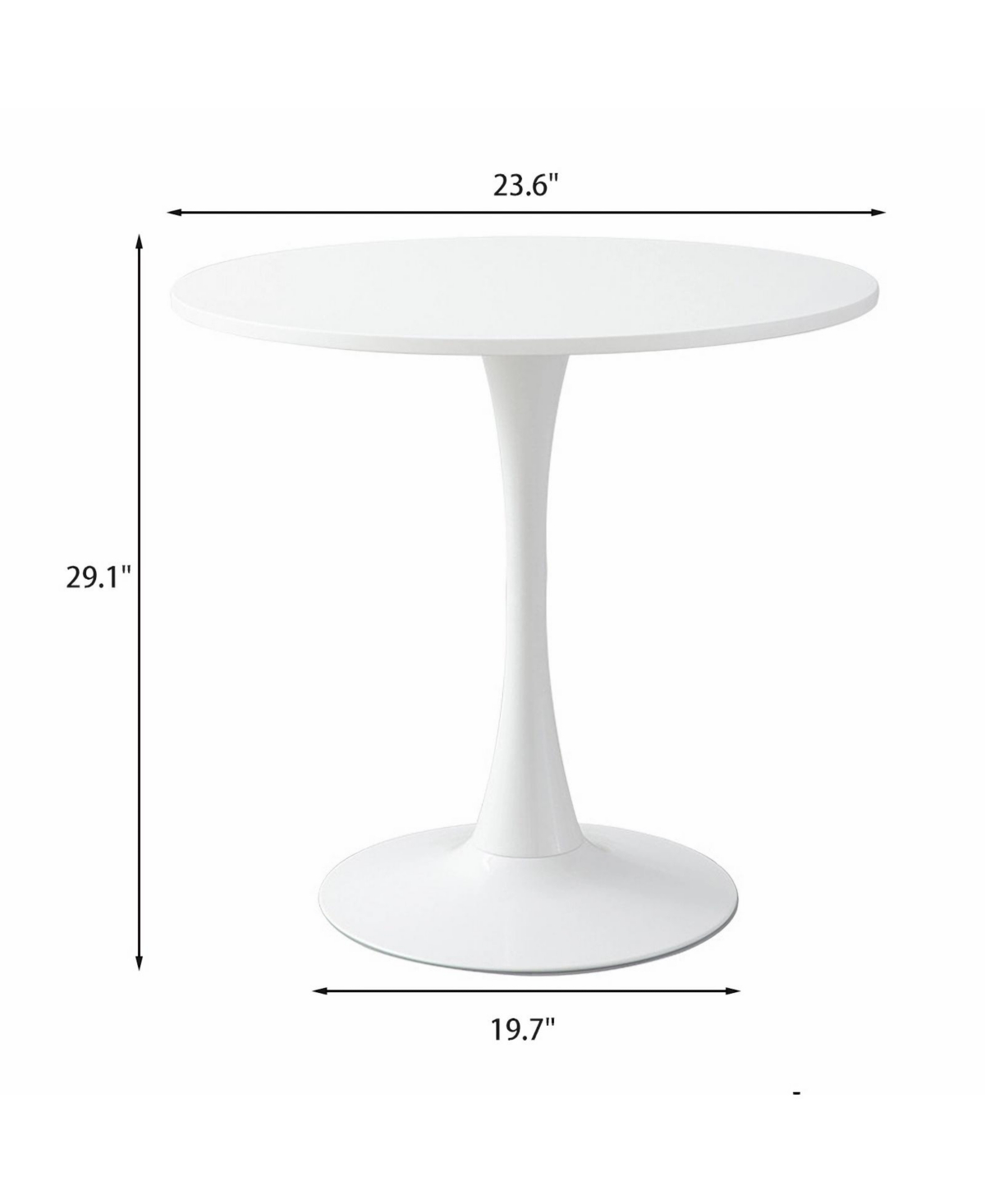 Streamdale Modern Mdf Top & Steel Base White Round Table