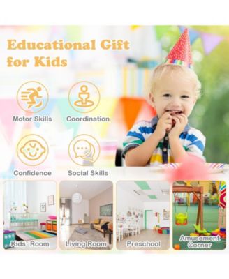 5-in-1 Jungle Gym Wooden Indoor Playground with Slide Rock Climbing Wall Rope Wall Climber