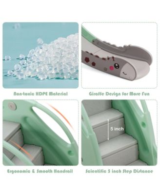 3-in-1 Kids Climber Slide Play Set with Basketball Hoop