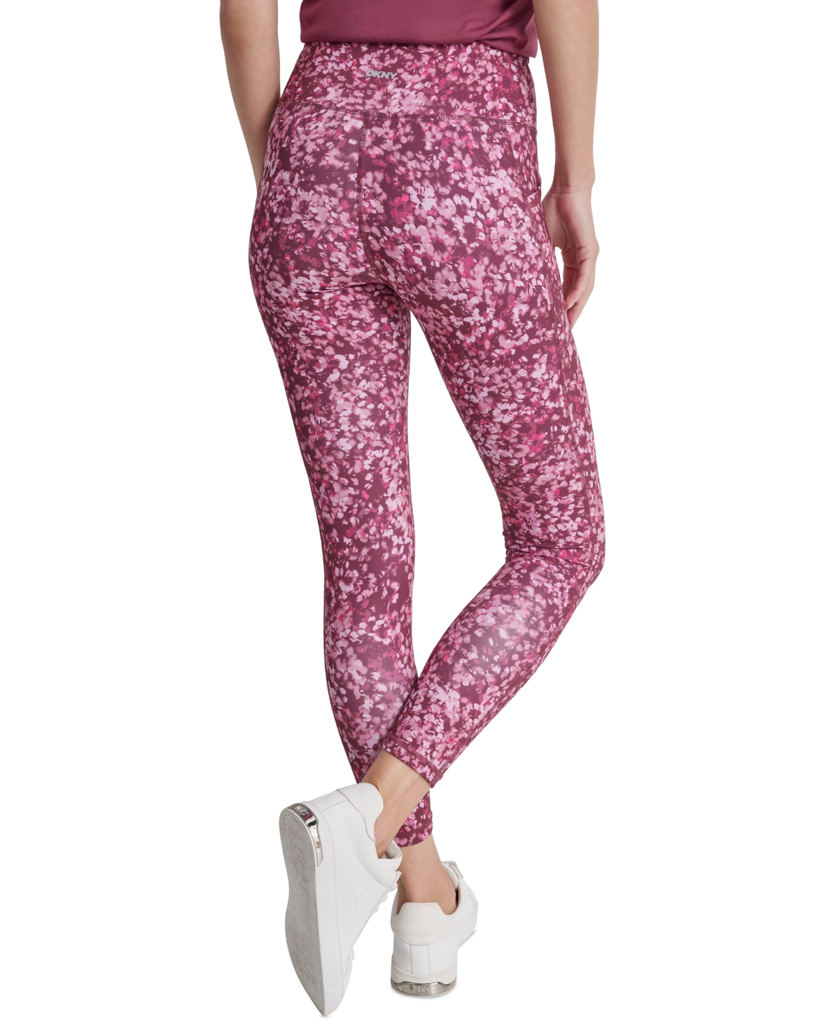 Shop Dkny Sport Women's High-rise Printed 7/8 Leggings In Burgundy Floral