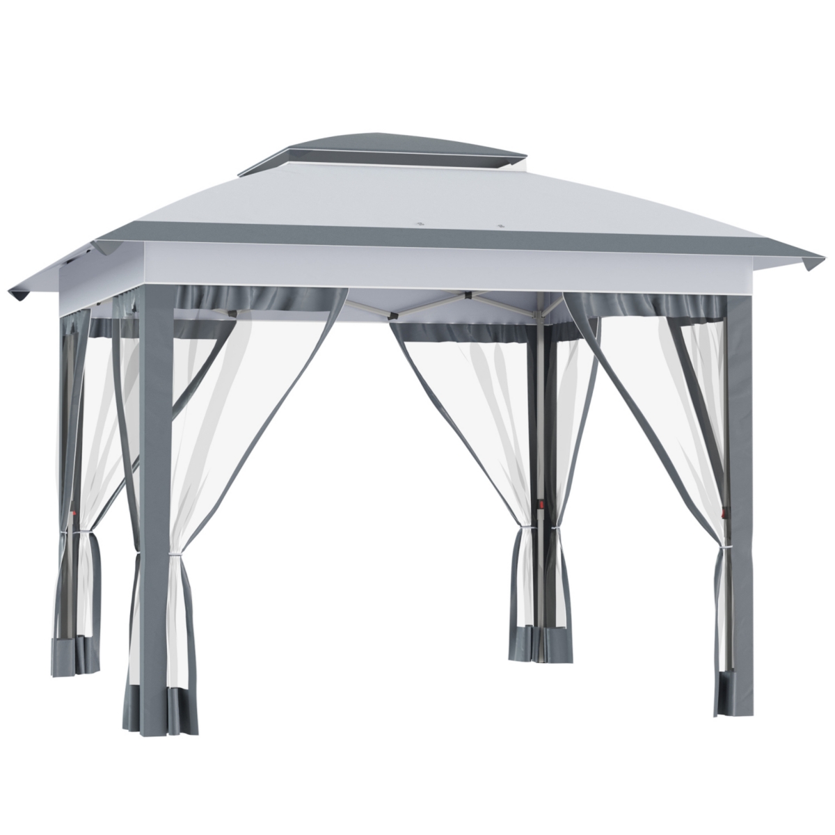 12' x 12' Pop-Up Canopy Tent with Netting and Bag - Gray