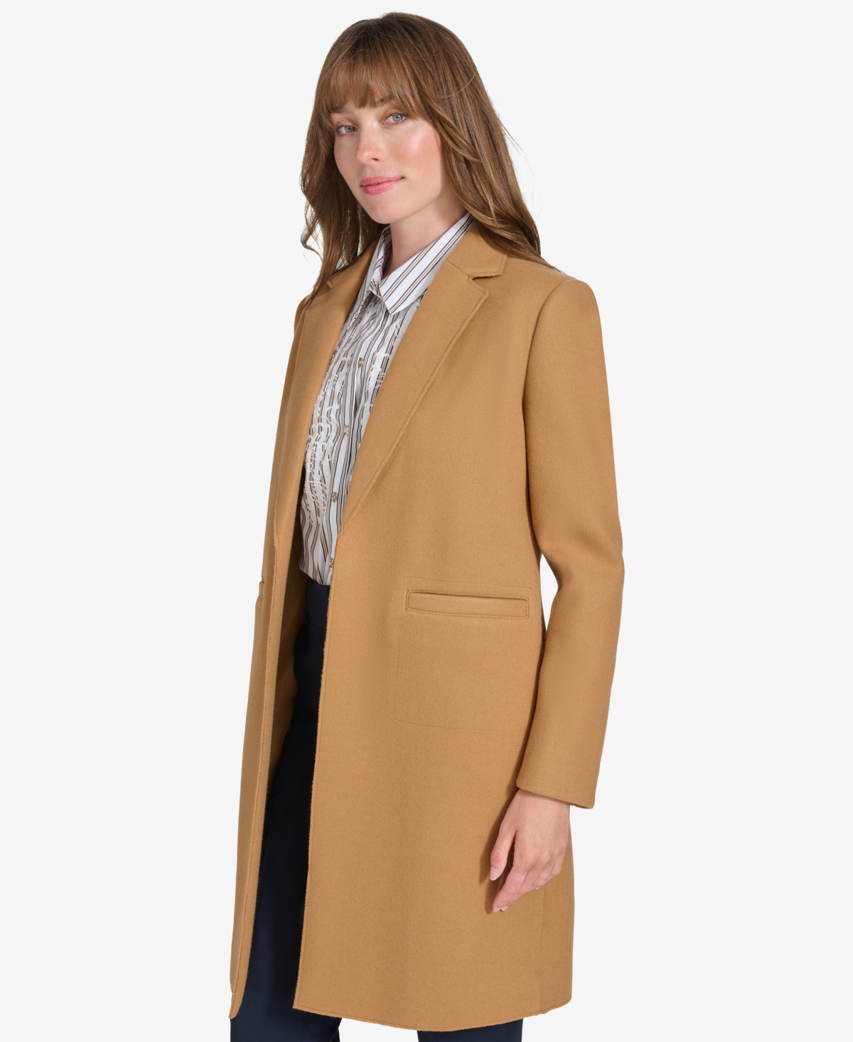 Tommy Hilfiger Women's Fleece Notch-Collar Open-Front Topper