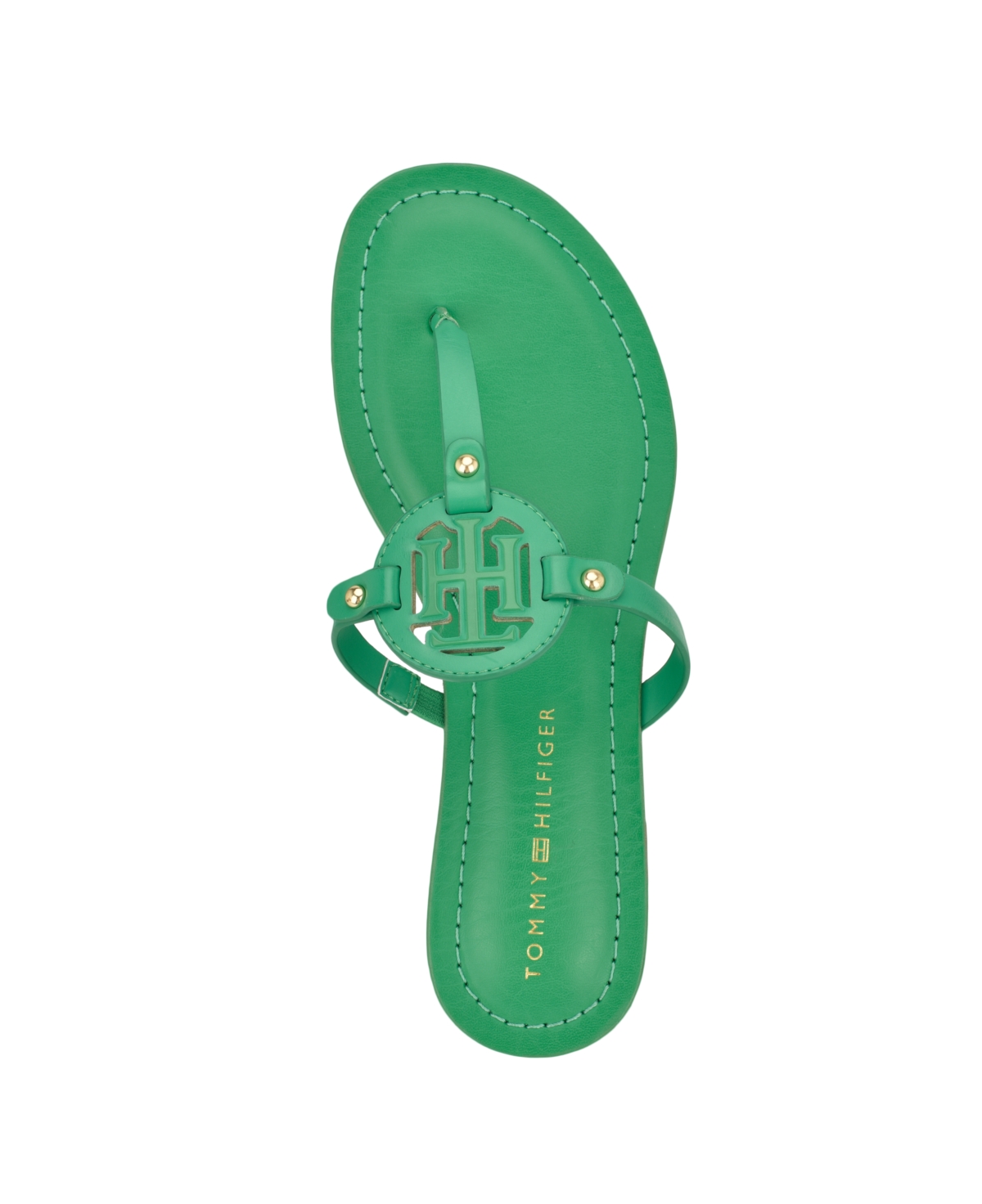 Tommy Hilfiger Women's Litzy Logo T-strap Flat Sandals In Green