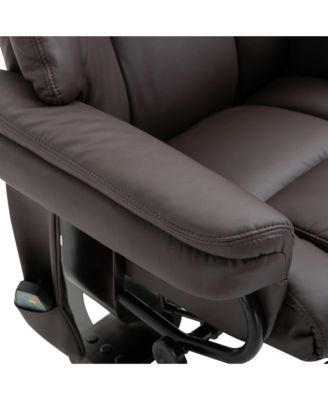 Massage Recliner Chair with Ottoman, 360 Swivel Recliner and Footstool