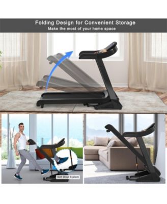 3.75HP Electric Folding Treadmill with Auto Incline 12 Program APP Control