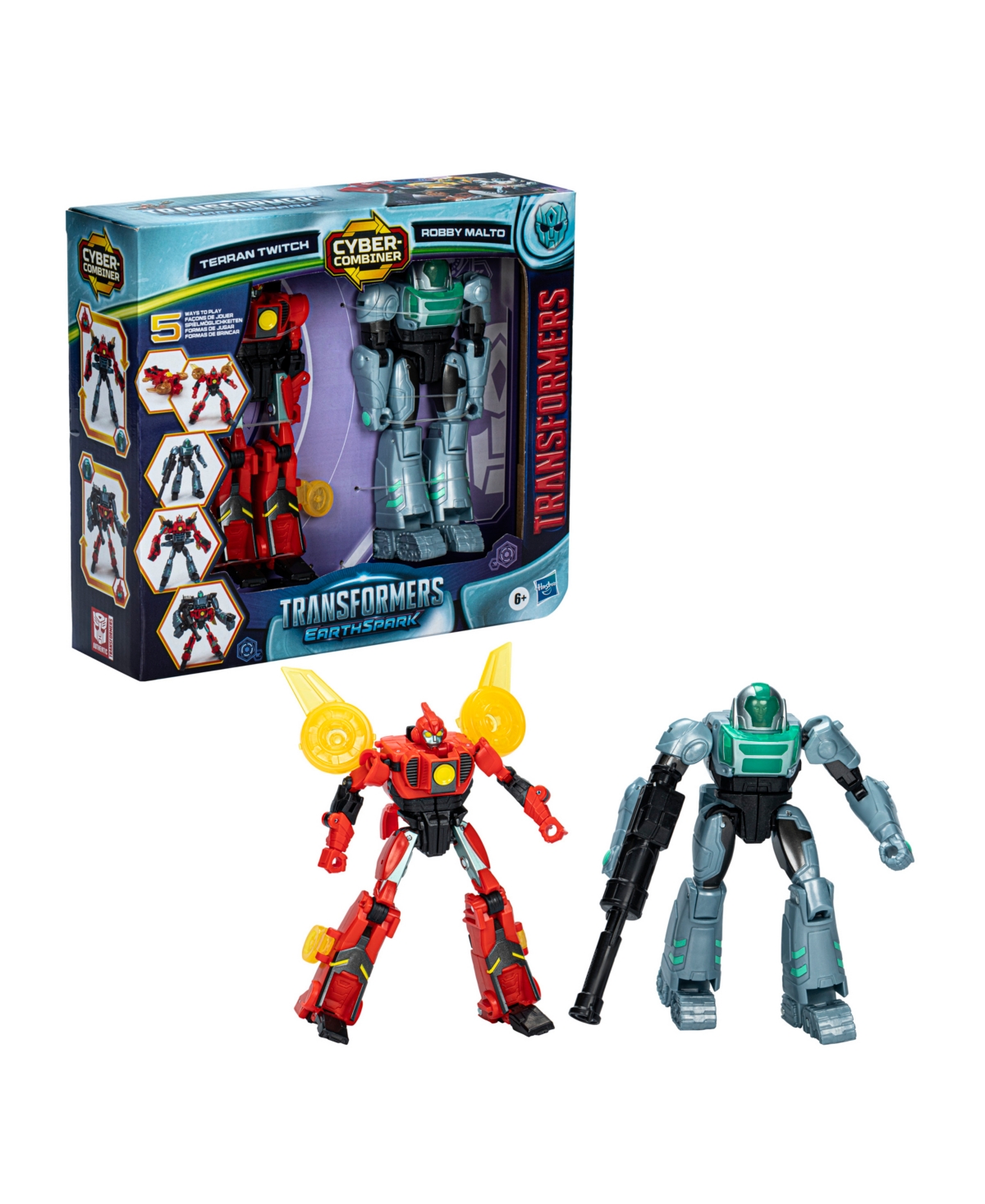 Transformers Earthspark Cyber-combiner Terran Twitch And Robby Malto Action Figure In No Color
