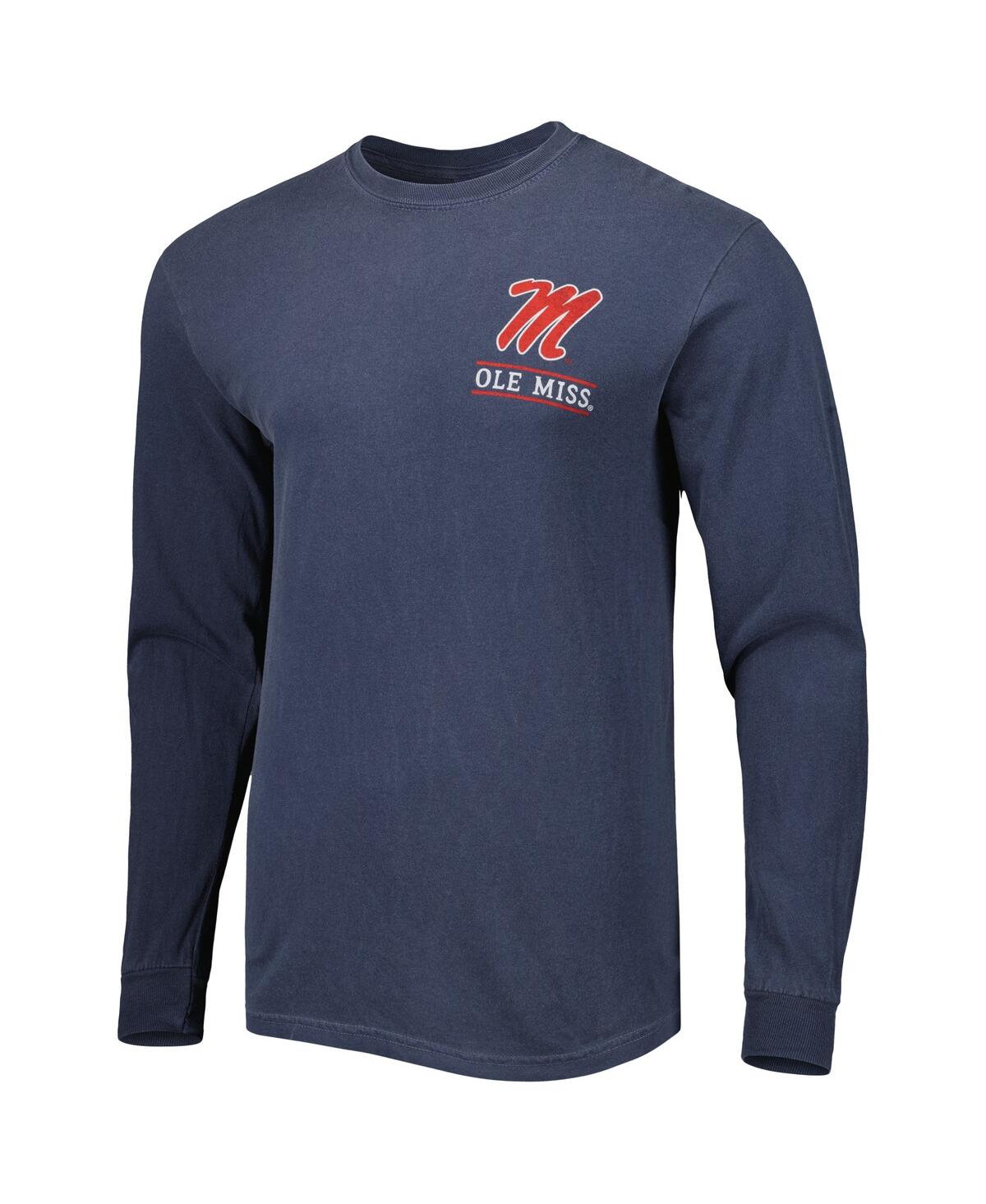 Image One Men's Navy Ole Miss Rebels Circle Campus Scene Long Sleeve T-shirt In Navy