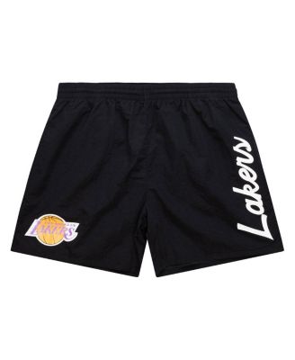 Men's Black Los Angeles Lakers Team Essentials Nylon Shorts