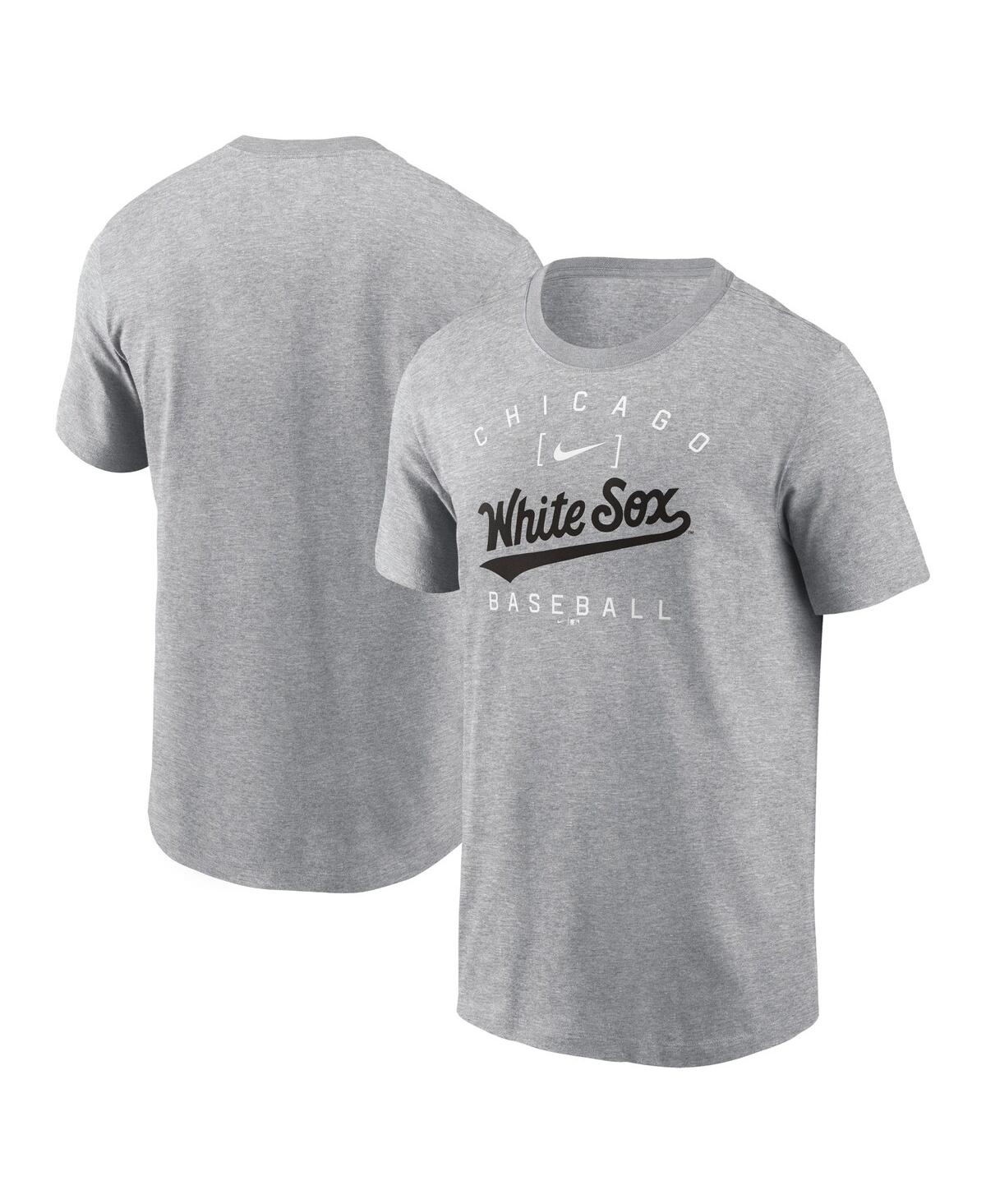 Nike Men's Heather Gray Chicago White Sox Home Team Athletic Arch T-Shirt - Heather Gray