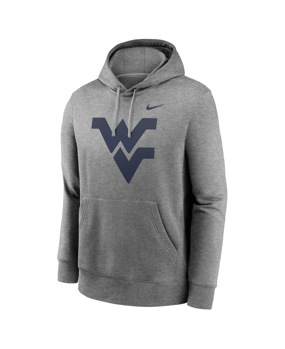 Nike Men'sWest Virginia Mountaineers Primetime Evergreen Club Fleece Pullover Hoodie - Heather Gray