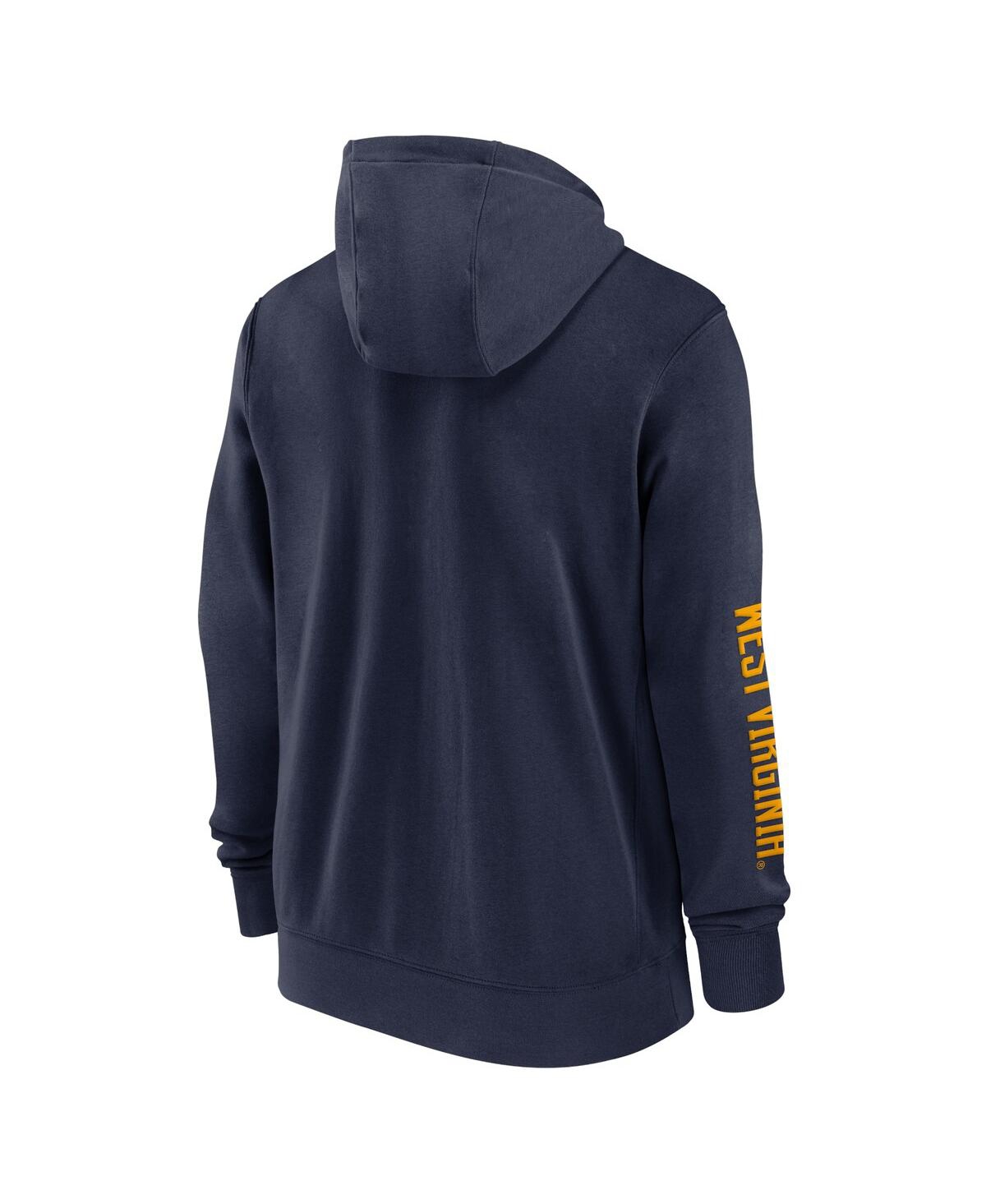 Nike Men'sWest Virginia Mountaineers 2024 Sideline Full-Zip Hoodie - Navy, White
