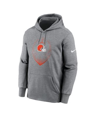 Men's Heather Gray Cleveland Browns Icon Performance Pullover Hoodie