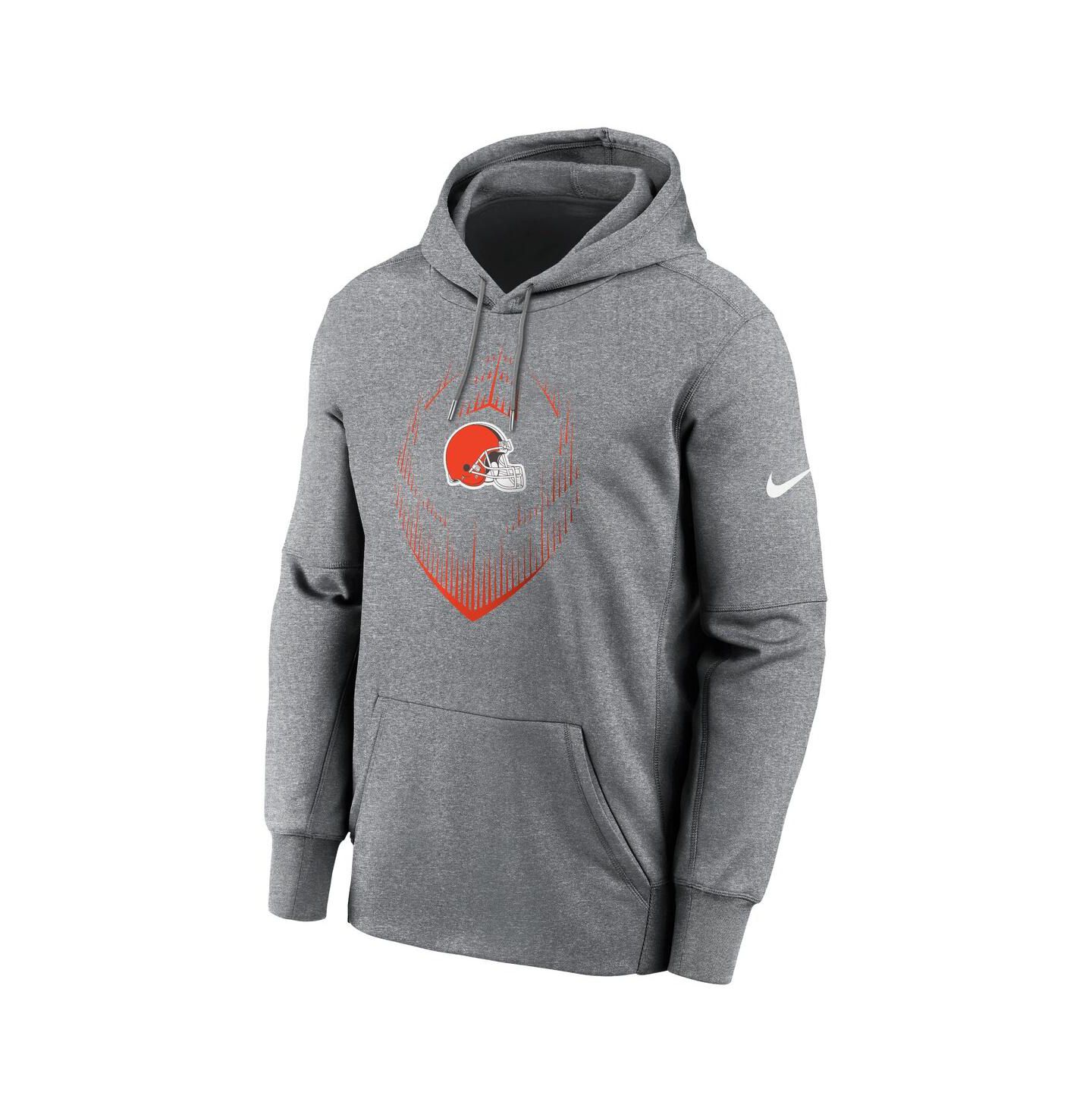 Мужское худи Nike Heather Gray Cleveland Browns Icon Performance Pullover — фото 2